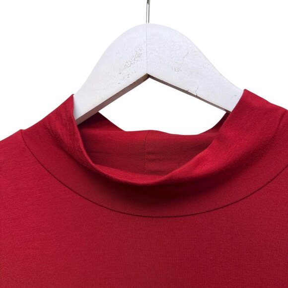 Susan Graver Weekend Red Turtleneck Tunic Plus Size 2X Petite Holiday Christmas - Picture 3 of 7
